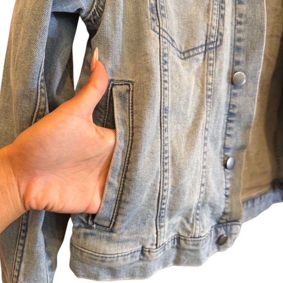 Nordstrom X Cristina Martinez Eye Motif Light Wash Denim Jacket Size S. y2k - Picture 2 of 6